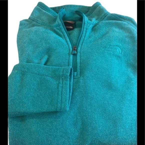 The North Face Fleece 1/4 Zip Pullover Jacket S Teal Soft Fall Winter - Picture 1 of 4